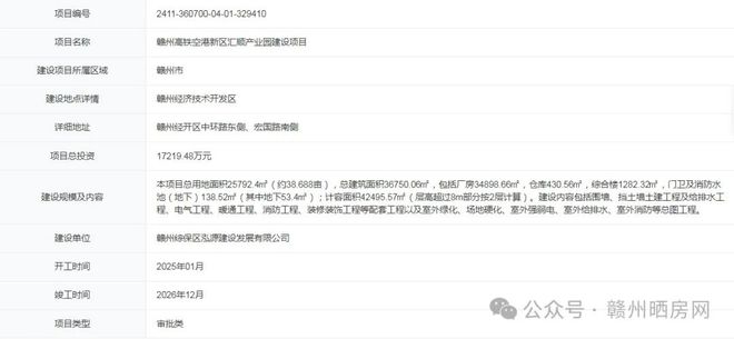 計劃明年1月開工贛州又一大項目來了(圖1)